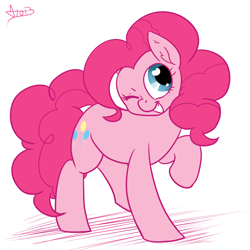 Size: 2000x2000 | Tagged: safe, artist:arnachy, imported from derpibooru, pinkie pie, earth pony, pony, cute, diapinkes, ear fluff, female, heart eyes, high res, mare, smiling, solo, wingding eyes, winking at you