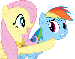 Size: 6000x4685 | Tagged: safe, artist:masem, imported from derpibooru, fluttershy, rainbow dash, magical mystery cure, a true true friend, absurd resolution, element of kindness, simple background, transparent background, vector