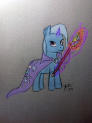 Size: 1701x2287 | Tagged: safe, artist:chriscstick, imported from derpibooru, trixie, pony, unicorn, female, mare, solo, staff