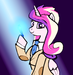 Size: 484x494 | Tagged: artist needed, safe, imported from derpibooru, princess cadance, 30 minute art challenge, female, solo, sonic screwdriver, swapped cutie marks, time lady, time lord