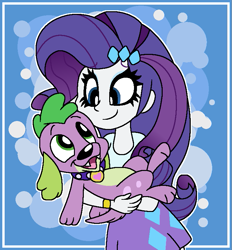 Size: 703x756 | Tagged: safe, artist:epicchamoo, imported from derpibooru, rarity, spike, dog, equestria girls, carrying, spike the dog