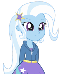 Size: 1042x1229 | Tagged: safe, artist:negasun, imported from derpibooru, trixie, equestria girls, clothes, cute, dress, female, simple background, smiling, solo, transparent background, vector