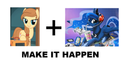 Size: 972x524 | Tagged: safe, artist:johnjoseco, imported from derpibooru, princess luna, oc, oc only, oc:cream heart, gamer luna, exploitable meme, make it happen, meme