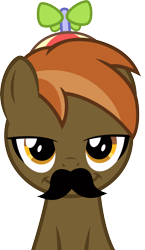 Size: 3068x5299 | Tagged: safe, artist:filpapersoul, artist:jan, imported from derpibooru, button mash, earth pony, pony, button's adventures, bust, button 'stache, colt, foal, looking at you, male, moustache, portrait, simple background, smiling, smug, solo, the stache, transparent background, vector