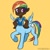 Size: 400x400 | Tagged: safe, artist:leoniexli, imported from derpibooru, rainbow dash, centaur, dark skin, female, solo