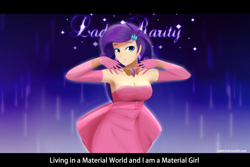 Size: 1800x1200 | Tagged: safe, artist:sketchbookfim, imported from derpibooru, rarity, human, breasts, cleavage, clothes, dress, evening gloves, female, humanized, madonna, material girl, solo, song reference
