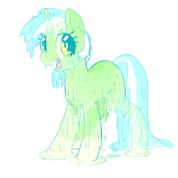 Size: 675x675 | Tagged: safe, artist:mewball, imported from derpibooru, lyra heartstrings, goo pony, monster pony, original species, dripping, female, goo ponified, monster mare, simple background, slime, solo, species swap, transparent background