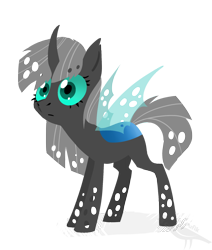 Size: 1496x1767 | Tagged: dead source, safe, artist:pechenyuha, imported from derpibooru, oc, oc only, changeling, lightly watermarked, simple background, solo, transparent background, vector, watermark