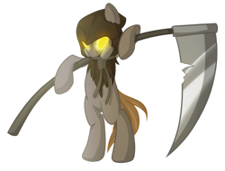 Size: 1025x780 | Tagged: safe, artist:drawntildawn, imported from derpibooru, pony, batman, dc comics, ponified, scarecrow, scythe, solo, the scarecrow