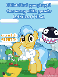 Size: 600x800 | Tagged: safe, artist:adiwan, imported from derpibooru, doctor fauna, fox, pikachu, vulpix, yoshi, ask the vet pony, chain chomp, crossover, kitsune, pixel art, pixelated, pokémon, super mario bros., super mario world, vet, video game