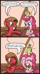 Size: 2155x3952 | Tagged: safe, artist:gray--day, imported from derpibooru, pinkie pie, pound cake, pumpkin cake, oc, ask pun, bad pun, comic, facehoof, pinkie pie is not amused, pun, unamused, when she doesn't smile