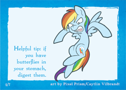 Size: 1051x751 | Tagged: safe, artist:pixel-prism, imported from derpibooru, rainbow dash, butterfly, card, female, solo