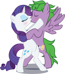 Size: 4227x4759 | Tagged: safe, artist:benybing, imported from derpibooru, rarity, spike, pegasus, pony, unicorn, absurd resolution, female, kiss on the lips, kissing, male, mare, ponified, ponified spike, shipping, simple background, sparity, straight, transparent background