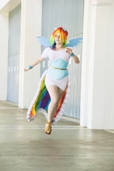 Size: 2304x3456 | Tagged: artist needed, safe, artist:hybridrain, imported from derpibooru, rainbow dash, human, anime expo, clothes, cosplay, dress, gala dress, irl, irl human, photo, solo