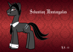 Size: 682x485 | Tagged: safe, artist:the-clockwork-crow, imported from derpibooru, kuroshitsuji, ponified, sebastian michaelis