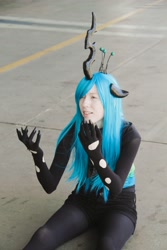 Size: 2304x3456 | Tagged: safe, artist:hybridrain, artist:thestormypetrelofcosplay, imported from derpibooru, queen chrysalis, human, anime expo, anime expo 2013, cosplay, irl, irl human, photo, solo