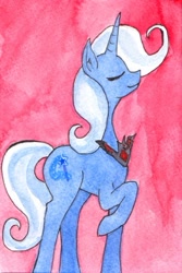 Size: 285x427 | Tagged: safe, artist:enuwey, imported from derpibooru, trixie, pony, unicorn, magic duel, alicorn amulet, female, mare, solo, traditional art