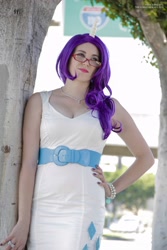 Size: 2304x3456 | Tagged: safe, artist:canhardlyfly, imported from derpibooru, rarity, human, anime expo, anime expo 2013, cosplay, glasses, irl, irl human, photo, solo