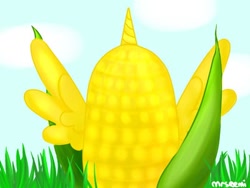 Size: 400x300 | Tagged: safe, artist:mrsremi, imported from derpibooru, alicorn, pony, corn, pun
