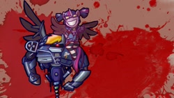 Size: 1920x1080 | Tagged: safe, artist:professor-ponyarity, imported from derpibooru, twilight sparkle, alicorn, pony, robot, alternate hairstyle, borderlands, borderlands 2, clothes, deathtrap, female, gaige, goggles, mare, mechromancer, parody, r-dash 5000, twilight sparkle (alicorn), wallpaper