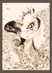 Size: 1360x1900 | Tagged: safe, artist:kimi-the-sioux, artist:sioux092310, imported from derpibooru, rarity, female, glasses, solo, traditional art
