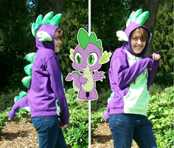 Size: 1000x852 | Tagged: safe, artist:shazy, imported from derpibooru, spike, human, clothes, cosplay, hoodie, irl, irl human, photo, spike hoodie