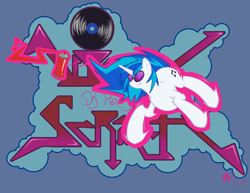 Size: 1650x1275 | Tagged: safe, artist:sagebrushpony, imported from derpibooru, dj pon-3, vinyl scratch, female, graffiti, solo