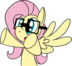 Size: 683x626 | Tagged: safe, artist:idontkn0ow, imported from derpibooru, fluttershy, female, glasses, solo