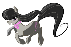 Size: 1207x805 | Tagged: safe, artist:so-cashi, imported from derpibooru, octavia melody, blushing, female, long tail, open mouth, running, simple background, smiling, solo, transparent background, windswept mane