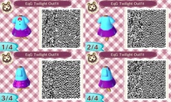Size: 800x480 | Tagged: safe, imported from derpibooru, twilight sparkle, equestria girls, 3ds, animal crossing, animal crossing: new leaf, clothes, equestria girls outfit, nintendo, qr code