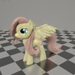 Size: 1080x1080 | Tagged: safe, artist:beetdabrat, imported from derpibooru, fluttershy, 3d, 3d model, blender, female, poser, solo, wip