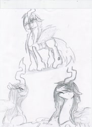 Size: 850x1170 | Tagged: dead source, safe, artist:digitaldomain123, imported from derpibooru, queen chrysalis, changeling, changeling queen, female, traditional art