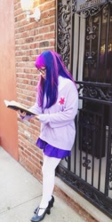 Size: 482x953 | Tagged: safe, artist:mintyblitzz, imported from derpibooru, twilight sparkle, human, clothes, cosplay, female, irl, irl human, pantyhose, photo, solo