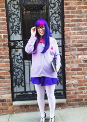 Size: 605x845 | Tagged: safe, artist:mintyblitzz, imported from derpibooru, twilight sparkle, human, clothes, cosplay, female, irl, irl human, pantyhose, photo, solo