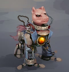 Size: 1128x1170 | Tagged: safe, artist:vapgames, imported from derpibooru, cyborg, bald, bioshock, bioshock infinite, frown, glare, handyman, ponified, solo
