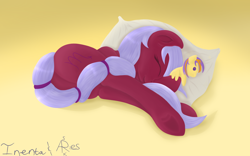 Size: 1600x1000 | Tagged: safe, artist:inenta, artist:srk-ares, deleted from derpibooru, imported from derpibooru, cute, eyes closed, libra, on side, pillow, plot, plushie, ponyscopes, scorpio, side, sleeping, smiling, solo, underhoof, zodiac