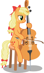 Size: 6000x9996 | Tagged: safe, artist:mactavish1996, artist:magfen, artist:theflyingmagpie, imported from derpibooru, applejack, absurd resolution, cello, female, musical instrument, simple background, solo, transparent background, vector