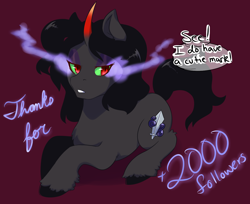 Size: 1280x1045 | Tagged: safe, artist:mylittlesheepy, imported from derpibooru, king sombra, unicorn, askmaresombra, colored horn, curved horn, cutie mark, eyeshadow, female, horn, makeup, mare, queen umbra, rule 63, solo, sombra eyes, sombra horn, sombra's cutie mark, umbra's cutie mark