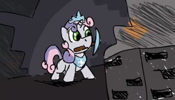 Size: 1136x651 | Tagged: safe, artist:jan, imported from derpibooru, sweetie belle, don't mine at night, animatic, female, minecraft, pickaxe, solo, voice actor joke