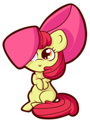 Size: 600x812 | Tagged: safe, artist:becka, artist:draw-til-season-4, imported from derpibooru, apple bloom, earth pony, pony, adorabloom, cute, female, filly, foal, simple background, solo, white background