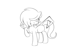 Size: 800x600 | Tagged: safe, artist:alissaluvsu, imported from derpibooru, oc, oc only, earth pony, pony, monochrome, solo