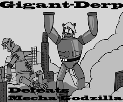 Size: 1024x853 | Tagged: safe, artist:peppermintflux, imported from derpibooru, derpy hooves, pegasus, pony, female, gigantor, godzilla, godzilla (series), mare, mecha, mechagodzilla, ponified, tetsujin 28, tetsujin 28-go