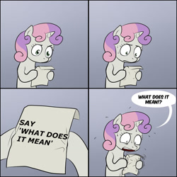 Size: 1280x1280 | Tagged: safe, imported from derpibooru, sweetie belle, exploitable meme, meme, sweetie's note meme