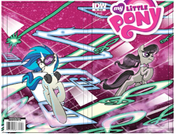 Size: 953x733 | Tagged: dead source, safe, artist:tonyfleecs, idw, imported from derpibooru, dj pon-3, octavia melody, vinyl scratch, cover, crossover, tron