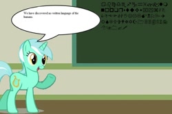 Size: 886x588 | Tagged: safe, imported from derpibooru, lyra heartstrings, chalkboard, human studies101 with lyra, meme