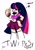 Size: 800x1150 | Tagged: safe, artist:n647, imported from derpibooru, twilight sparkle, human, belly button, blushing, clothes, female, heart, humanized, midriff, nail polish, panty and stocking with garterbelt, skirt, smiling, socks, solo, thumbs up