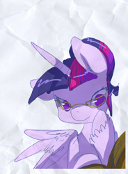 Size: 500x680 | Tagged: dead source, safe, artist:loyaldis, imported from derpibooru, twilight sparkle, alicorn, female, glasses, solo, twilight sparkle (alicorn)