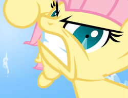 Size: 1117x856 | Tagged: safe, artist:misterdavey, imported from derpibooru, fluttershy, pegasus, pony, smile hd, action pose, angry, animation error, falcon punch, female, fight, flutterrage, mare, pov, solo, this is going to hurt