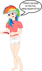 Size: 7945x13578 | Tagged: safe, artist:blmn564, imported from derpibooru, rainbow dash, human, absurd resolution, female, humanized, ipod, simple background, solo, transparent background