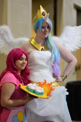 Size: 638x960 | Tagged: safe, artist:hello-kt-cosplay, imported from derpibooru, pinkie pie, princess celestia, human, cosplay, irl, irl human, photo